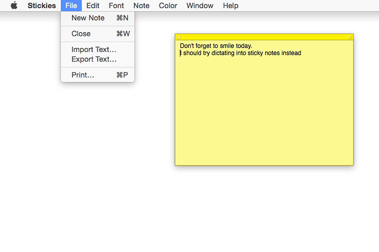 sticky notes for mac highlighted text